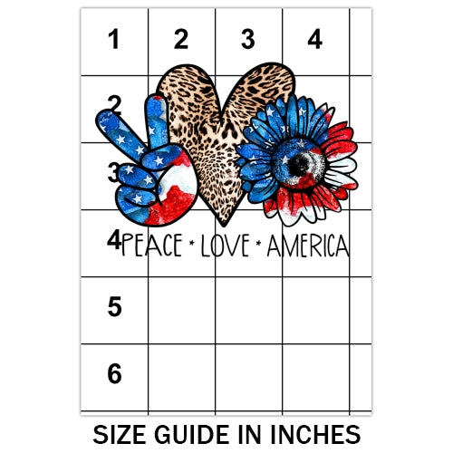 Peace Love America Sublimation