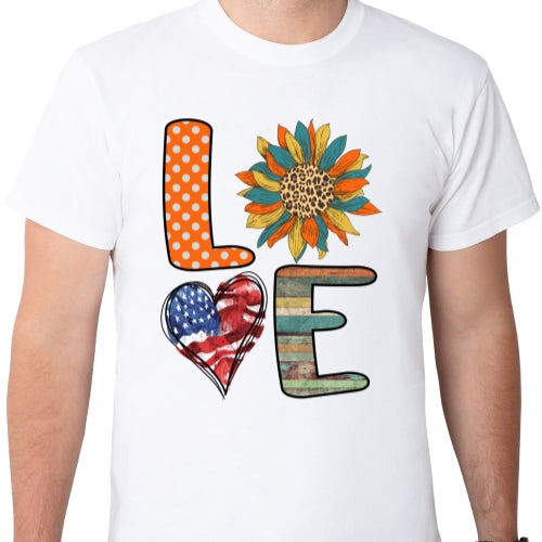 Love USA Sunflower Sublimation