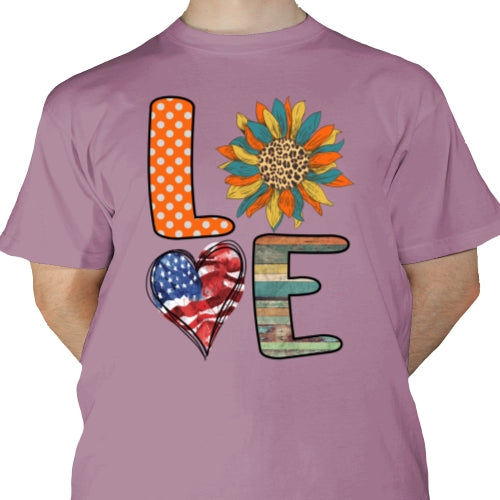 Love USA Sunflower DTF