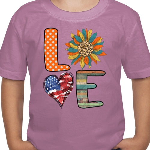 Love USA Sunflower DTF