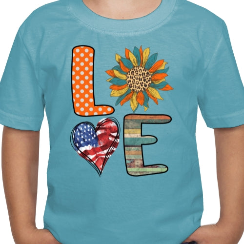 Love USA Sunflower DTF