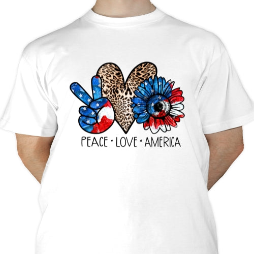 Peace Love America Sublimation