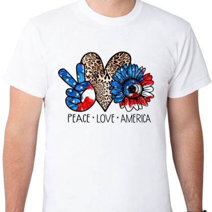 Peace Love America Sublimation