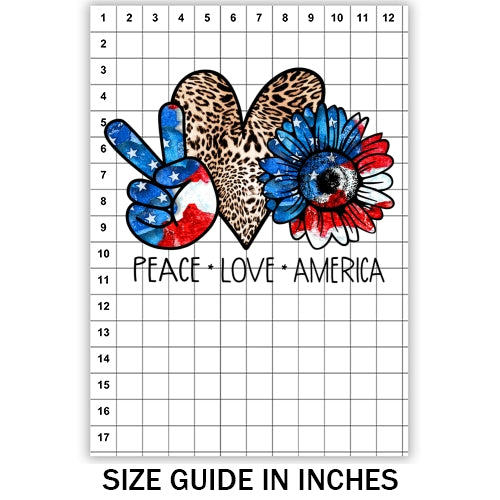 Peace Love America Sublimation