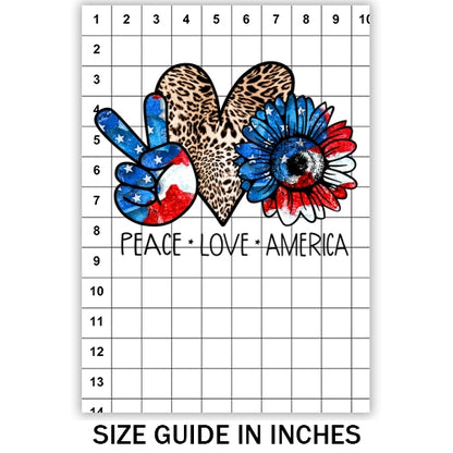 Peace Love America Sublimation