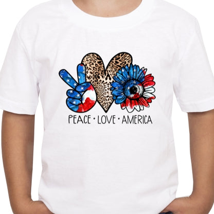 Peace Love America Sublimation