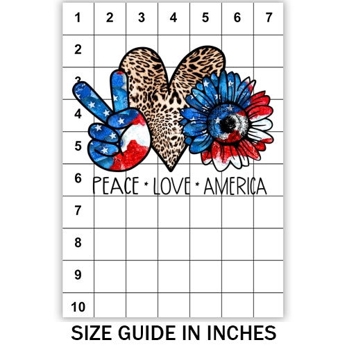 Peace Love America Sublimation