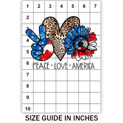 Peace Love America Sublimation
