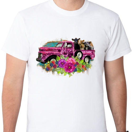 Heifers in Pink Pickup Sublimation
