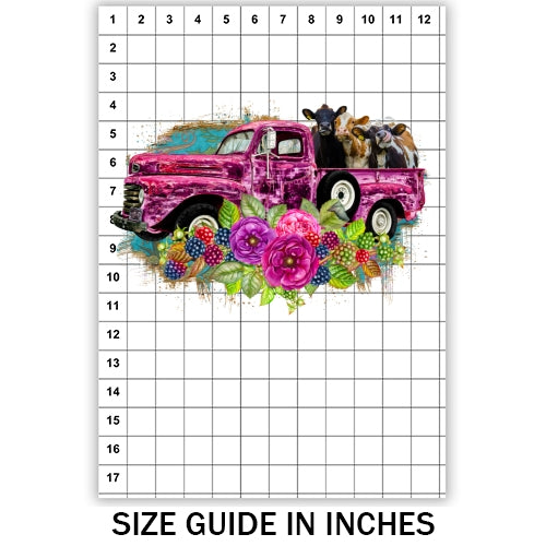 Heifers in Pink Pickup Sublimation