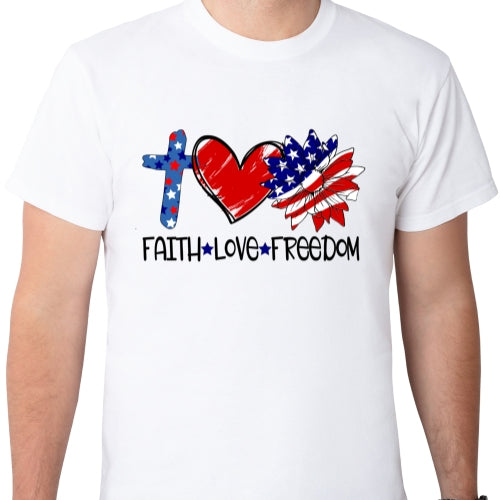 Faith Love Freedom Sublimation