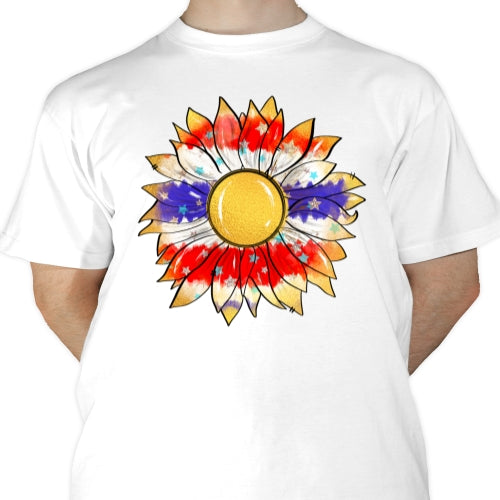 Patriotic Gold Sunflower Sublimation