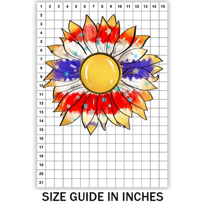Patriotic Gold Sunflower Sublimation