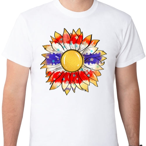 Patriotic Gold Sunflower Sublimation