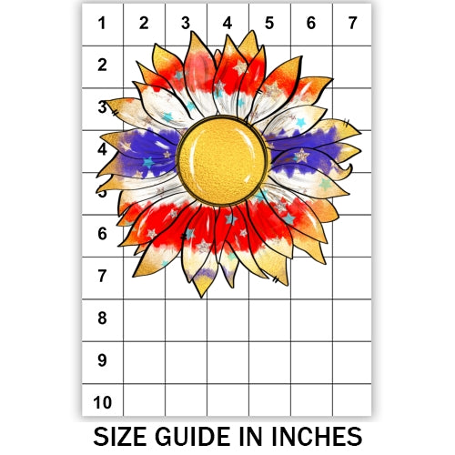 Patriotic Gold Sunflower Sublimation
