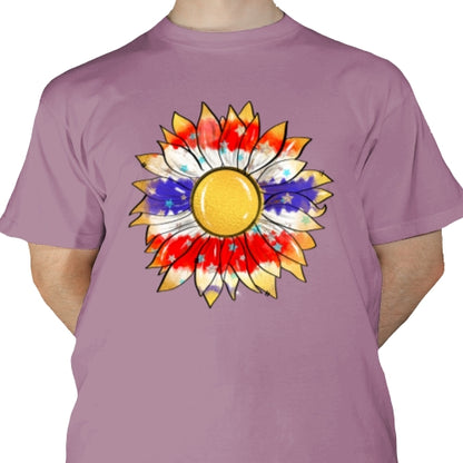 Patriotic Gold Sunflower DTF