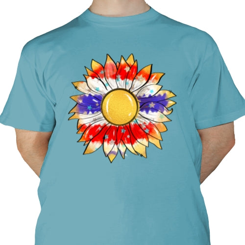 Patriotic Gold Sunflower DTF