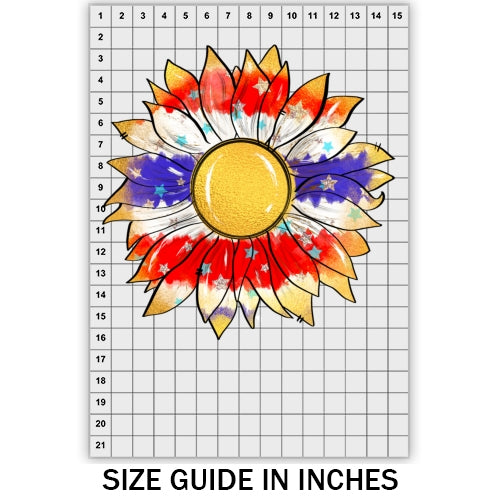 Patriotic Gold Sunflower DTF