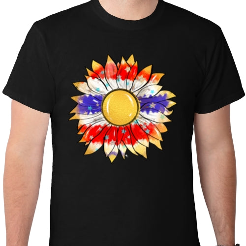 Patriotic Gold Sunflower DTF