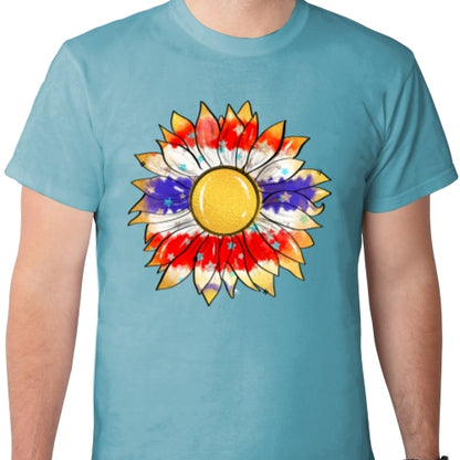 Patriotic Gold Sunflower DTF