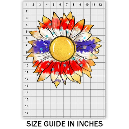 Patriotic Gold Sunflower DTF