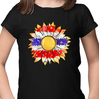 Patriotic Gold Sunflower DTF