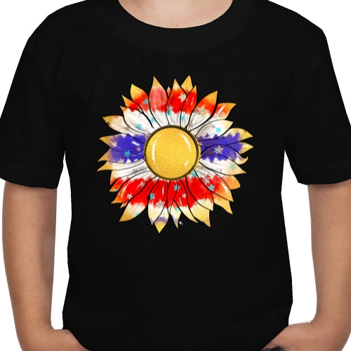 Patriotic Gold Sunflower DTF