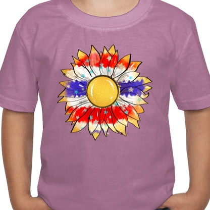 Patriotic Gold Sunflower DTF