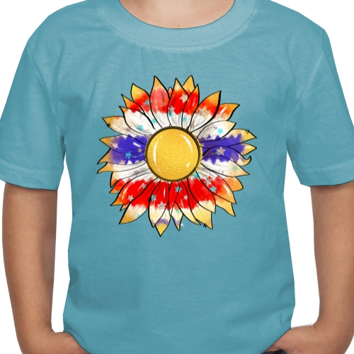 Patriotic Gold Sunflower DTF