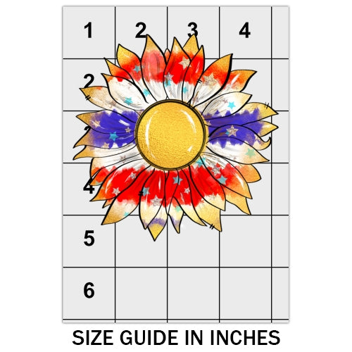 Patriotic Gold Sunflower DTF