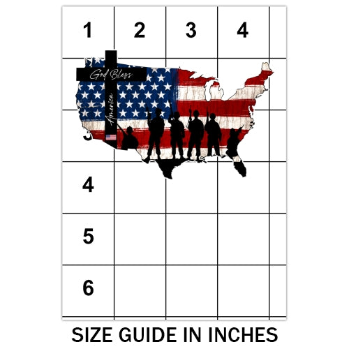 God Bless America Map Sublimation