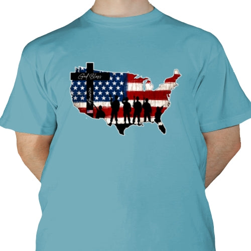 God Bless America Map DTF