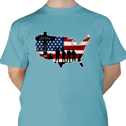 God Bless America Map DTF