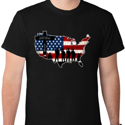 God Bless America Map DTF