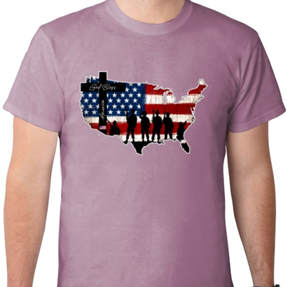 God Bless America Map DTF