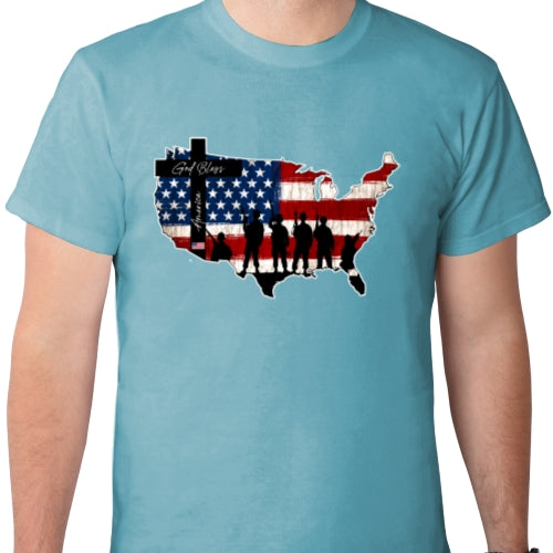 God Bless America Map DTF