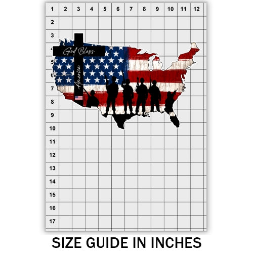 God Bless America Map DTF