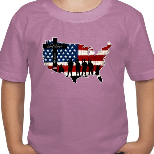 God Bless America Map DTF