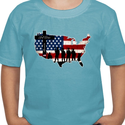 God Bless America Map DTF