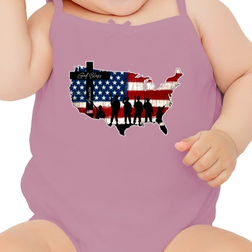 God Bless America Map DTF