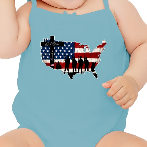 God Bless America Map DTF