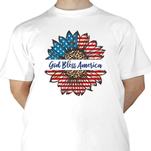 God Bless America Sunflower Sublimation