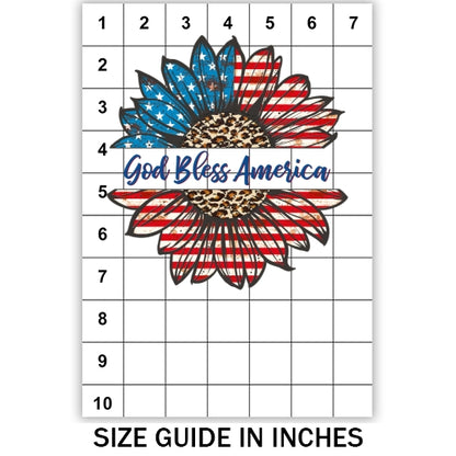 God Bless America Sunflower Sublimation