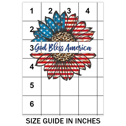 God Bless America Sunflower Sublimation