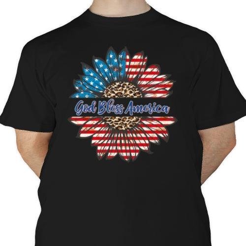 God Bless America Sunflower DTF