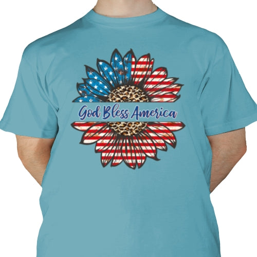 God Bless America Sunflower DTF