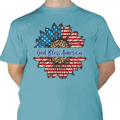 God Bless America Sunflower DTF