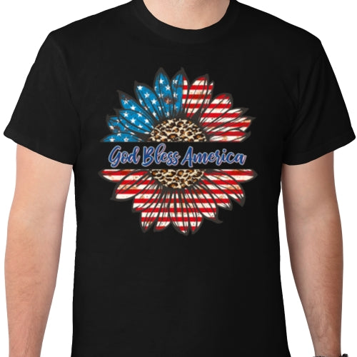God Bless America Sunflower DTF