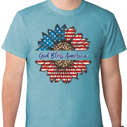 God Bless America Sunflower DTF