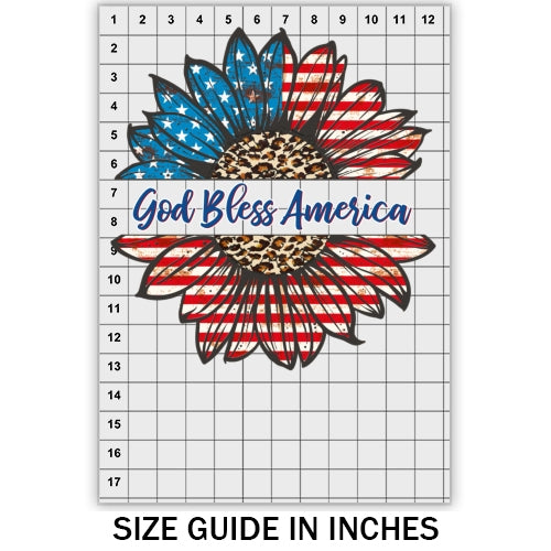 God Bless America Sunflower DTF